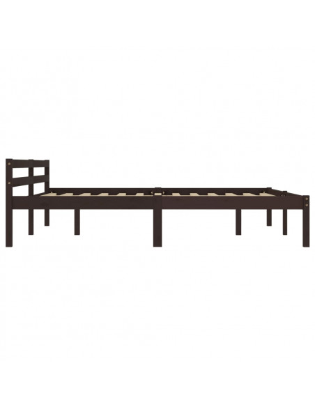 Giroletto Marrone Scuro in Legno Massello di Pino 160x200 cm