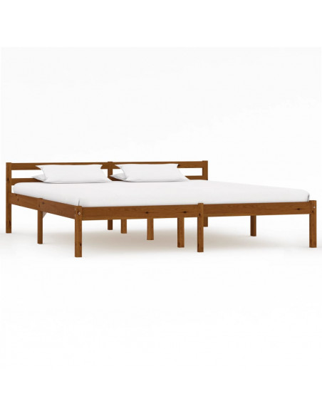 Giroletto Marrone Miele in Legno Massello di Pino 160x200 cm