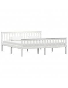 Telaio del Letto Bianco in Legno Massello di Pino 180x200 cm 2