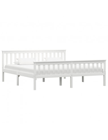 Telaio del Letto Bianco in Legno Massello di Pino 180x200 cm