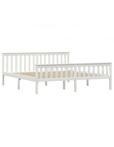 Telaio del Letto Bianco in Legno Massello di Pino 180x200 cm