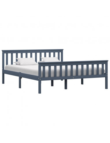 Giroletto Grigio in Legno Massello di Pino 160x200 cm