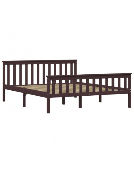 Giroletto Marrone Scuro in Legno Massello di Pino 160x200 cm