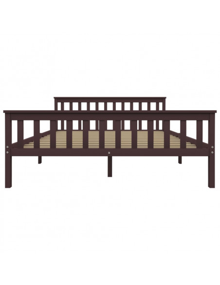 Giroletto Marrone Scuro in Legno Massello di Pino 160x200 cm