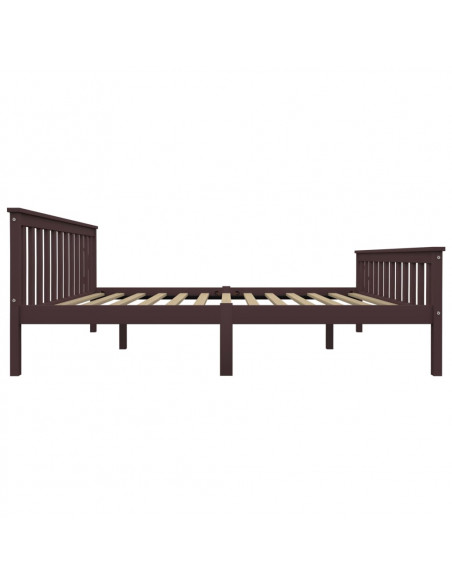 Giroletto Marrone Scuro in Legno Massello di Pino 160x200 cm