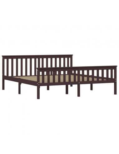 Giroletto Marrone Scuro in Legno Massello di Pino 180x200 cm