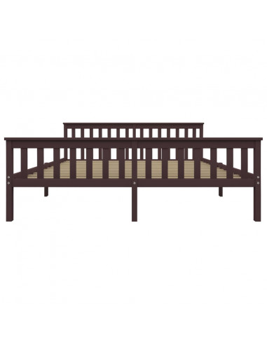 Giroletto Marrone Scuro in Legno Massello di Pino 180x200 cm