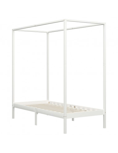 Giroletto a Baldacchino Bianco Legno Massello di Pino 90x200 cm