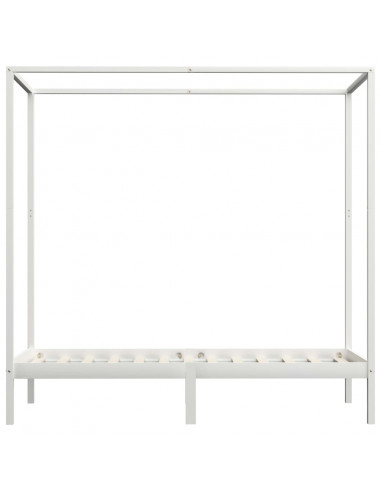 Giroletto a Baldacchino Bianco Legno Massello di Pino 90x200 cm