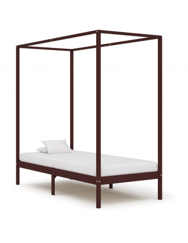 Giroletto a Baldacchino Marrone Scuro Massello Pino 90x200 cm