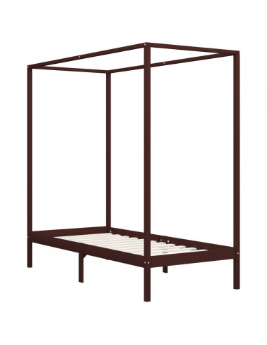 Giroletto a Baldacchino Marrone Scuro Massello Pino 90x200 cm