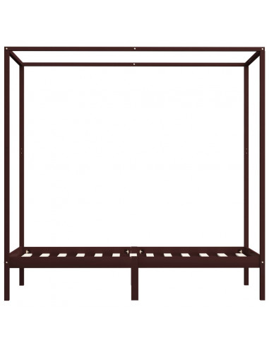 Giroletto a Baldacchino Marrone Scuro Massello Pino 90x200 cm