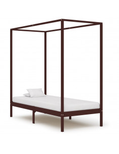 Giroletto a Baldacchino Marrone Scuro Massello Pino 100x200 cm 2