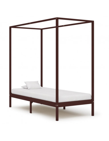 Giroletto a Baldacchino Marrone Scuro Massello Pino 100x200 cm