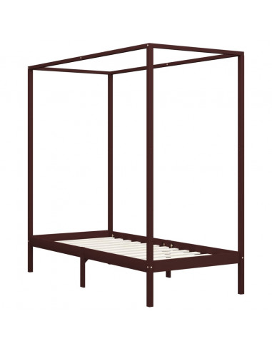 Giroletto a Baldacchino Marrone Scuro Massello Pino 100x200 cm