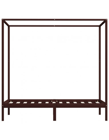 Giroletto a Baldacchino Marrone Scuro Massello Pino 100x200 cm