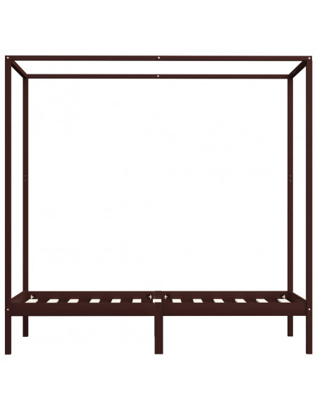 Giroletto a Baldacchino Marrone Scuro Massello Pino 100x200 cm