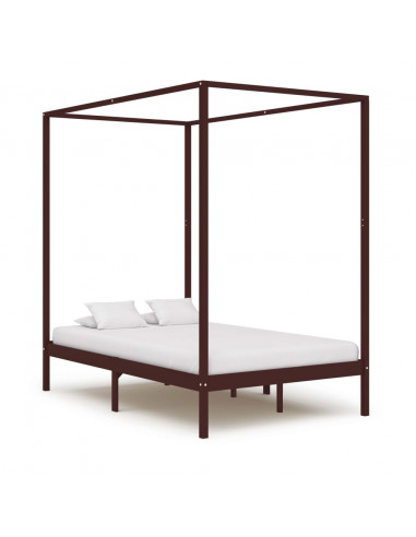 Giroletto a Baldacchino Marrone Scuro Massello Pino 120x200 cm