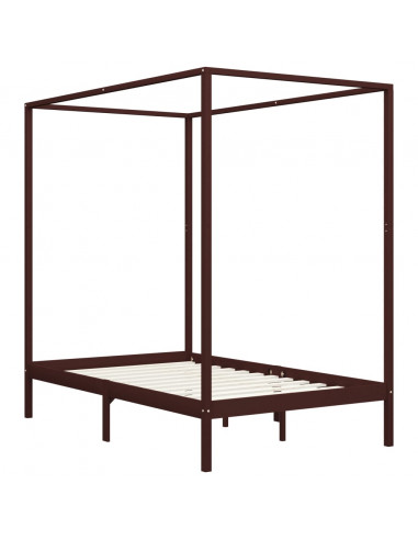 Giroletto a Baldacchino Marrone Scuro Massello Pino 120x200 cm