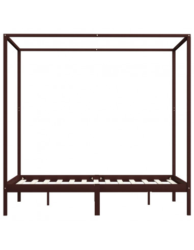 Giroletto a Baldacchino Marrone Scuro Massello Pino 120x200 cm