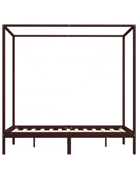 Giroletto a Baldacchino Marrone Scuro Massello Pino 120x200 cm