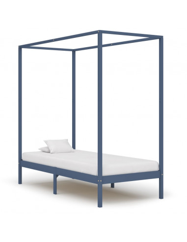 Giroletto a Baldacchino Grigio Legno Massello di Pino 90x200 cm