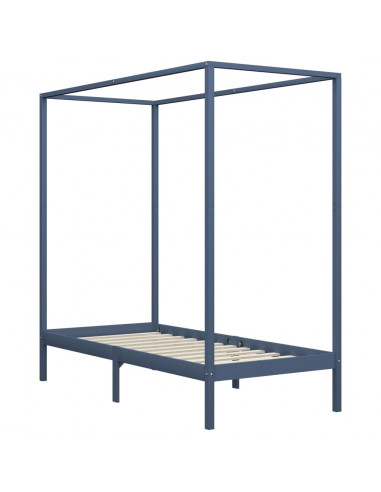 Giroletto a Baldacchino Grigio Legno Massello di Pino 90x200 cm