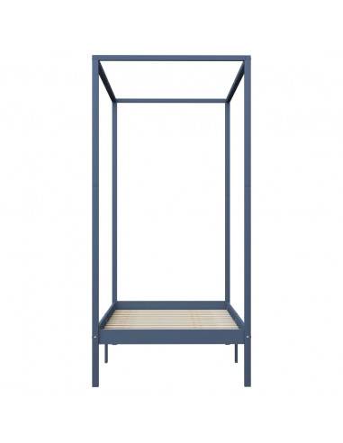 Giroletto a Baldacchino Grigio Legno Massello di Pino 90x200 cm