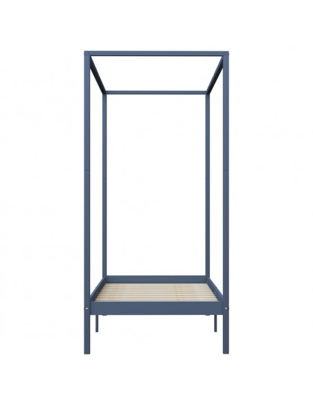 Giroletto a Baldacchino Grigio Legno Massello di Pino 90x200 cm