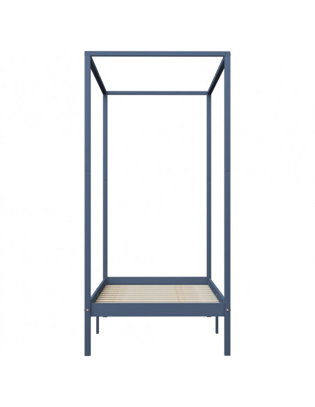 Giroletto a Baldacchino Grigio Legno Massello di Pino 100x200cm