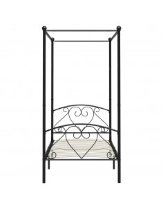 Giroletto Baldacchino senza Materasso Nero 100x200 cm Metallo 2