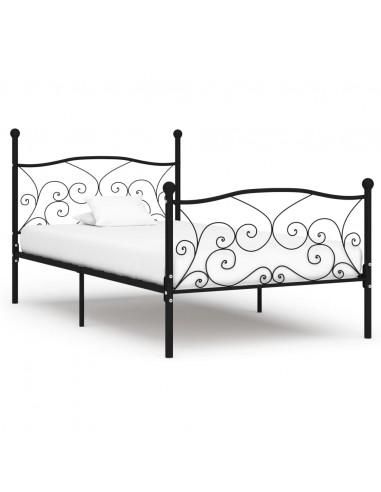 Giroletto con Doghe Nero in Metallo 90x200 cm