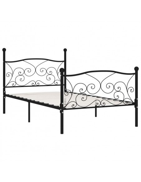 Giroletto con Doghe Nero in Metallo 90x200 cm