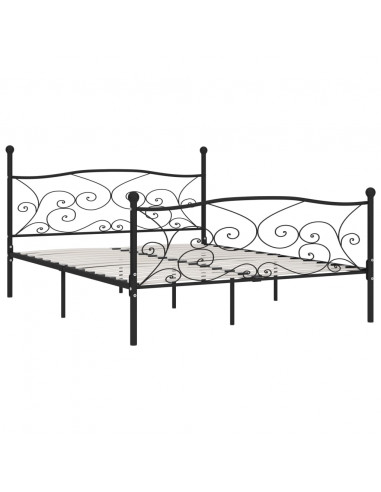 Giroletto con Doghe Nero in Metallo 200x200 cm