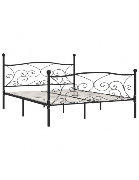 Giroletto con Doghe Nero in Metallo 200x200 cm