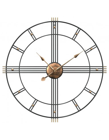 Orologio da Parete Nero Ø60 cm in Ferro