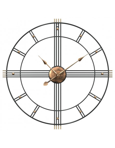 Orologio da Parete Nero Ø60 cm in Ferro