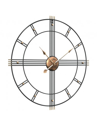 Orologio da Parete Nero Ø60 cm in Ferro