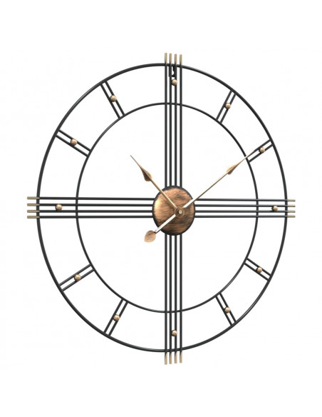 Orologio da Parete Nero Ø60 cm in Ferro