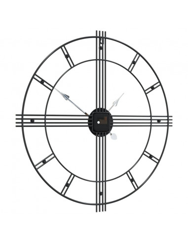 Orologio da Parete Nero Ø60 cm in Ferro