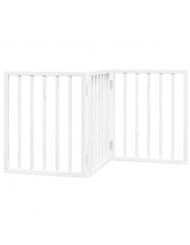 Cancello per Cani Pieghevole 3 Pannelli Bianco 150 cm Pioppo
