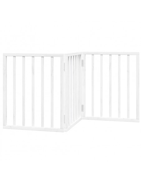 Cancello per Cani Pieghevole 3 Pannelli Bianco 150 cm Pioppo
