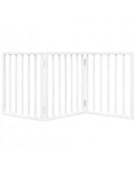 Cancello per Cani Pieghevole 3 Pannelli Bianco 150 cm Pioppo