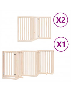 Cancello per Cani Porta Pieghevole 12 Pannelli 300 cm in Pioppo 2