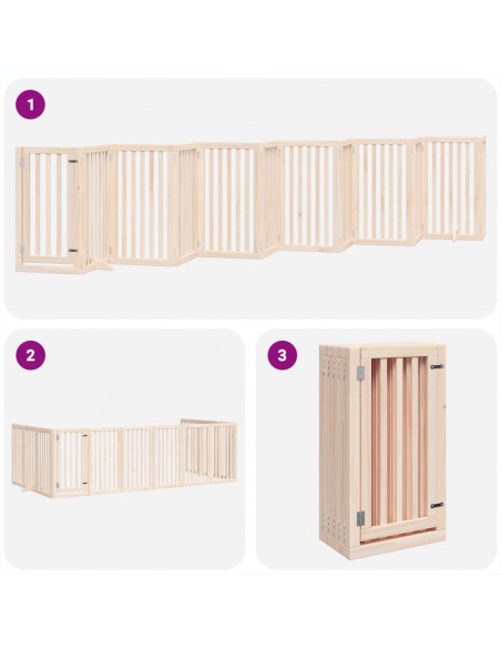 Cancello per Cani Porta Pieghevole 12 Pannelli 300 cm in Pioppo