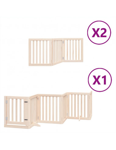 Cancello per Cani Porta Pieghevole 12 Pannelli 300 cm in Pioppo