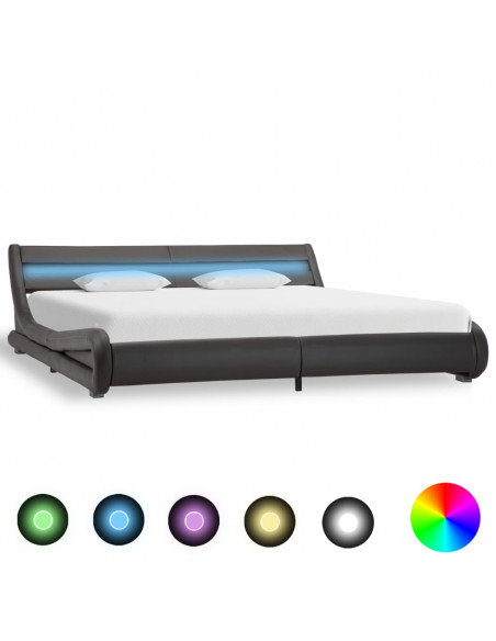 Giroletto con LED Grigio in Similpelle 180x200 cm