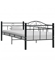 Telaio Divano Letto Nero in Metallo 90x200 cm 2