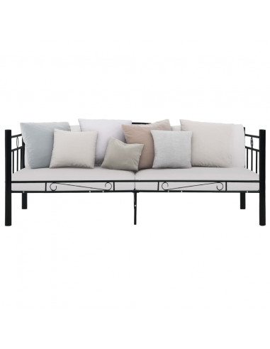 Telaio Divano Letto Nero in Metallo 90x200 cm