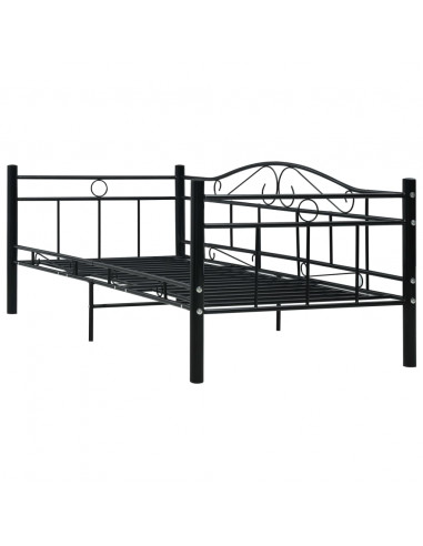Telaio Divano Letto Nero in Metallo 90x200 cm
